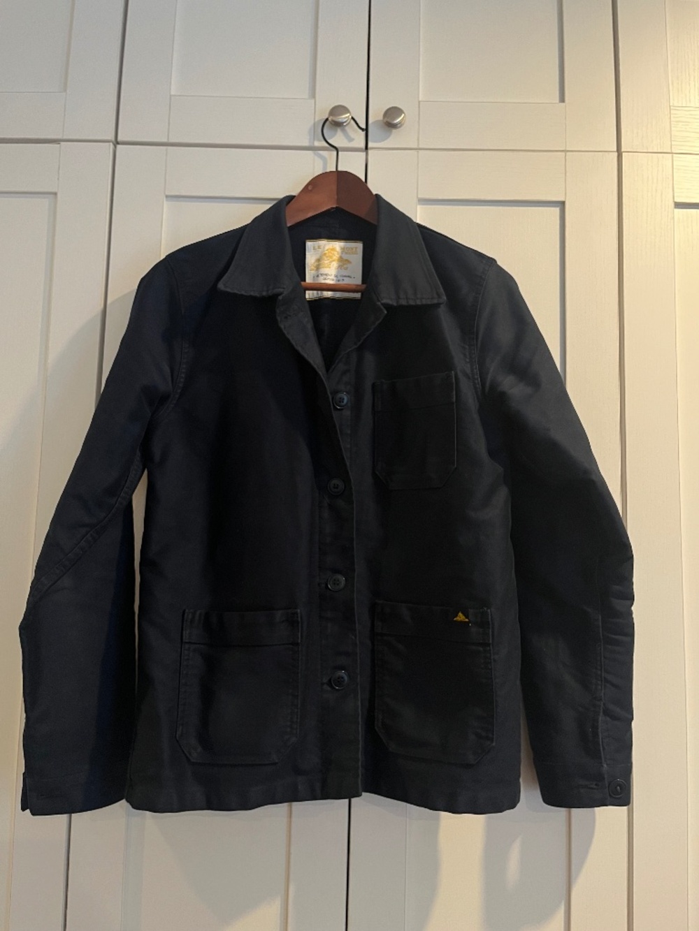Navy Le Mont St Michel moleskin chore coat